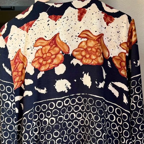 Vintage Anthony Marc Hankins Open Front Tribal Ruana Lagenlook Wrap Sz XL - Picture 3 of 5